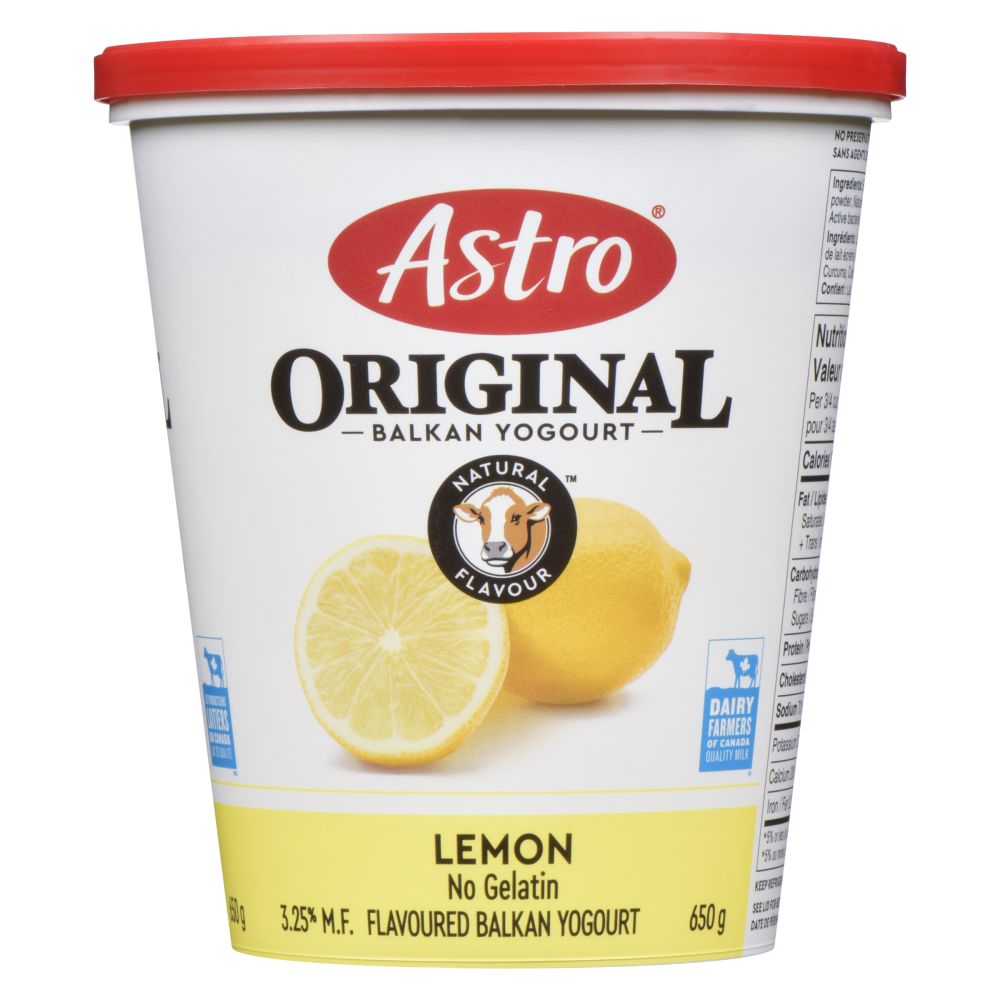 Astro Lemon Balkan Yogourt 3.25% M.F. 650g