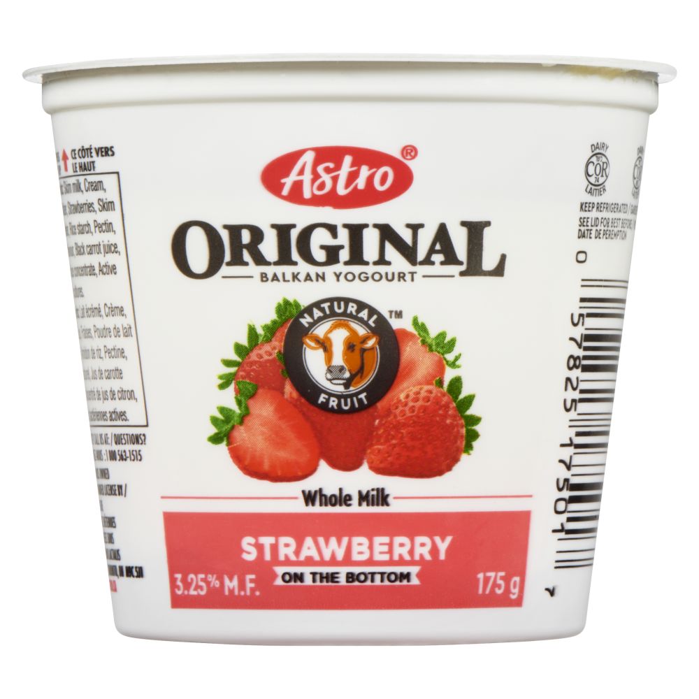 Astro Strawberry On The Bottom Balkan Yogourt 3.25% M.F. 175g