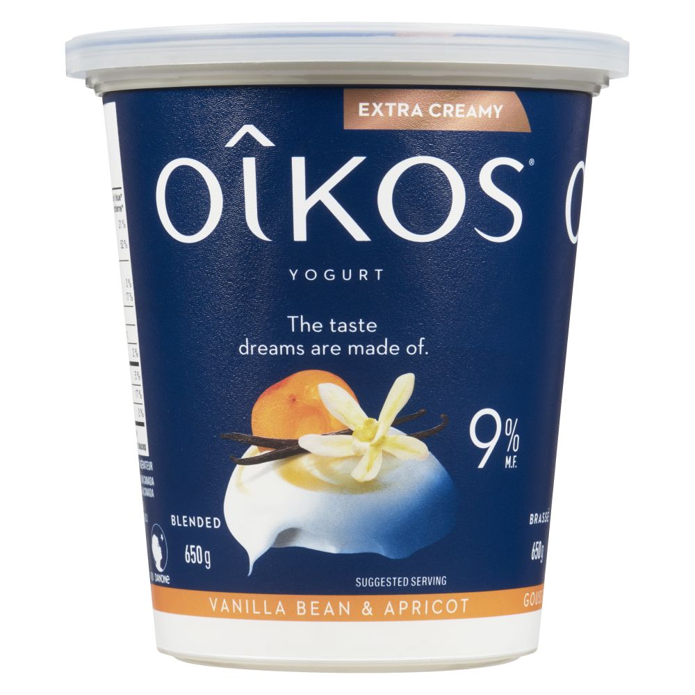 Oîkos Vanilla Bean & Apricot Extra Creamy Yogurt 9% M.F. 650g