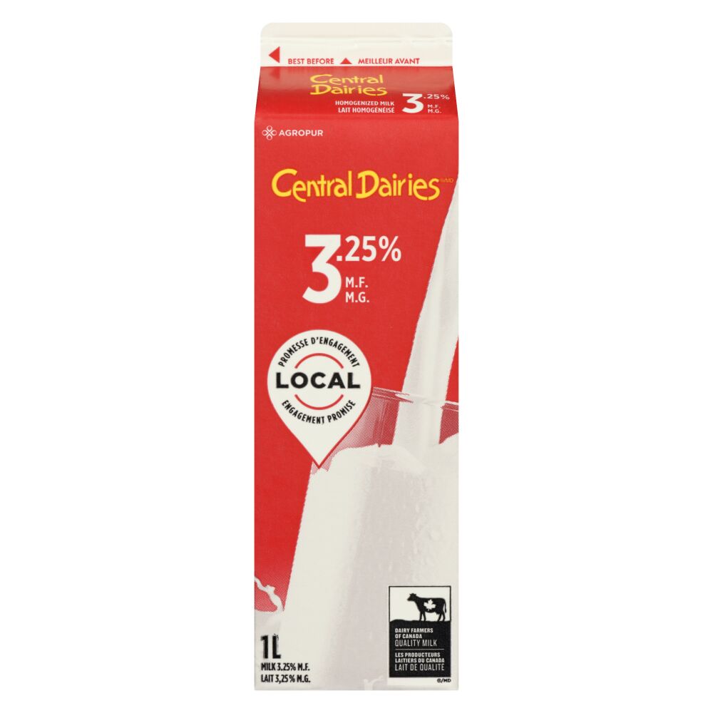 Central Dairies Homogenized Milk 3.25% M.F. 1L