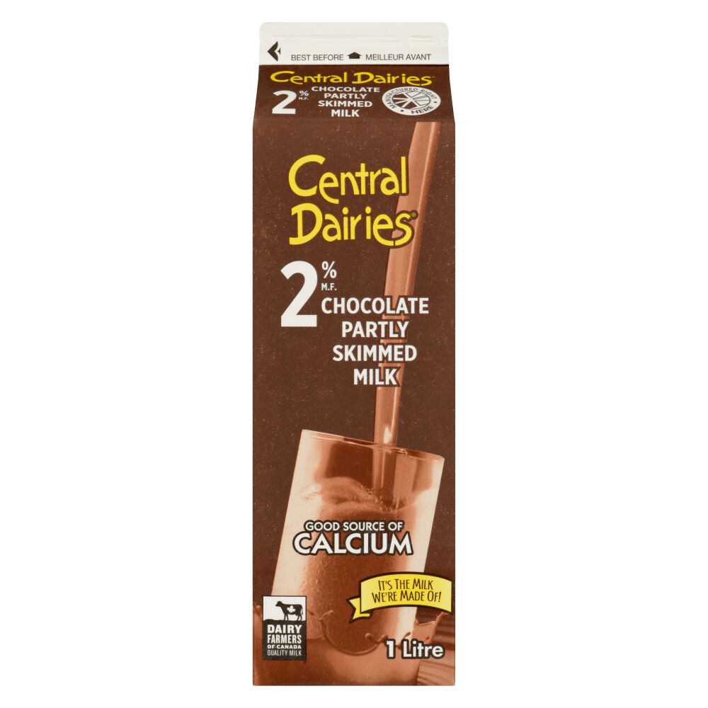 Central Dairies Partly Skimmed Chocolate Milk 2% M.F. 1L