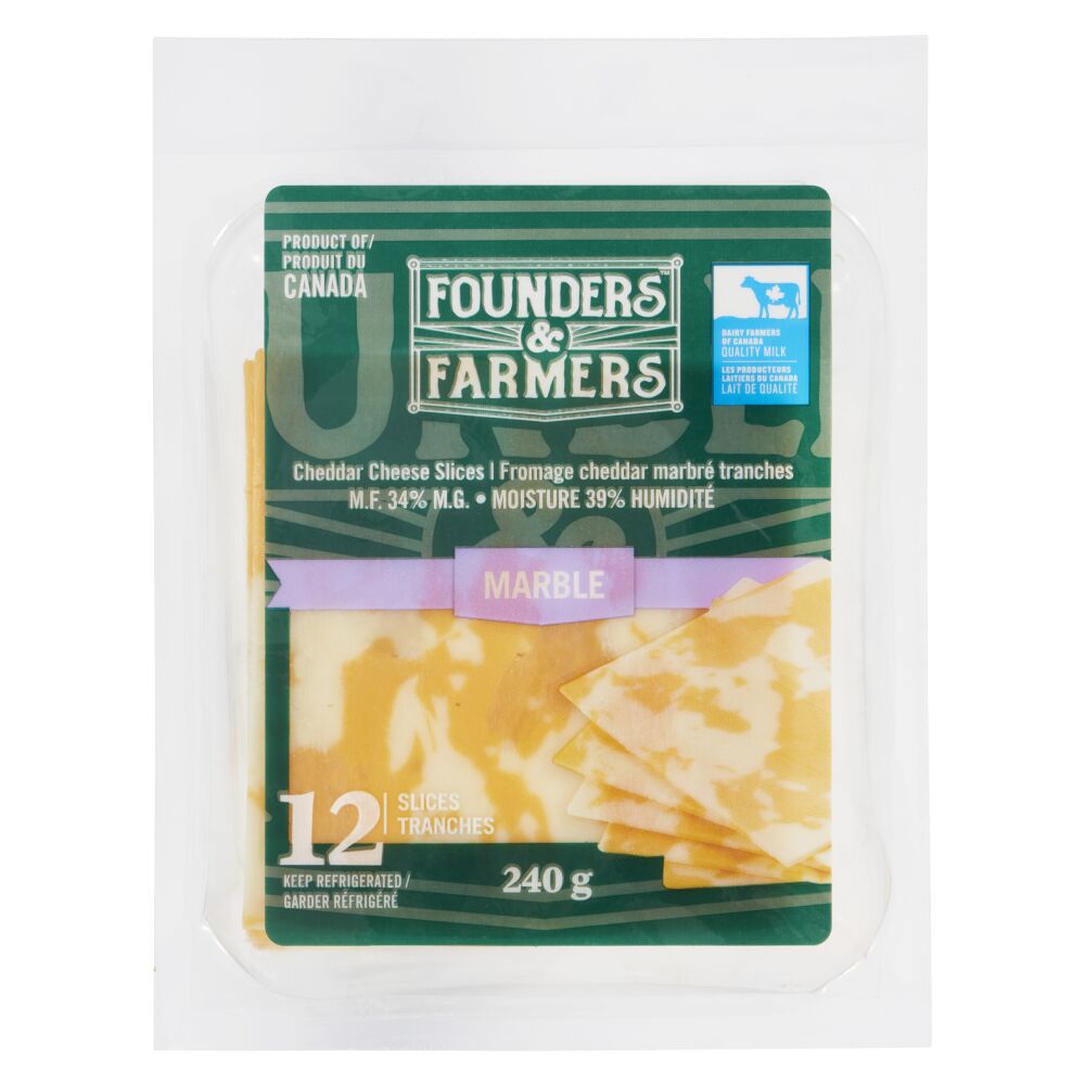 Founders & Farmers Sliced Marble Cheddar 240g