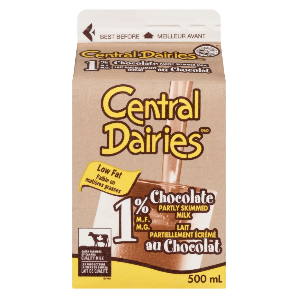 Central Dairies Partly Skimmed Chocolate Milk 1% M.F. 500ml