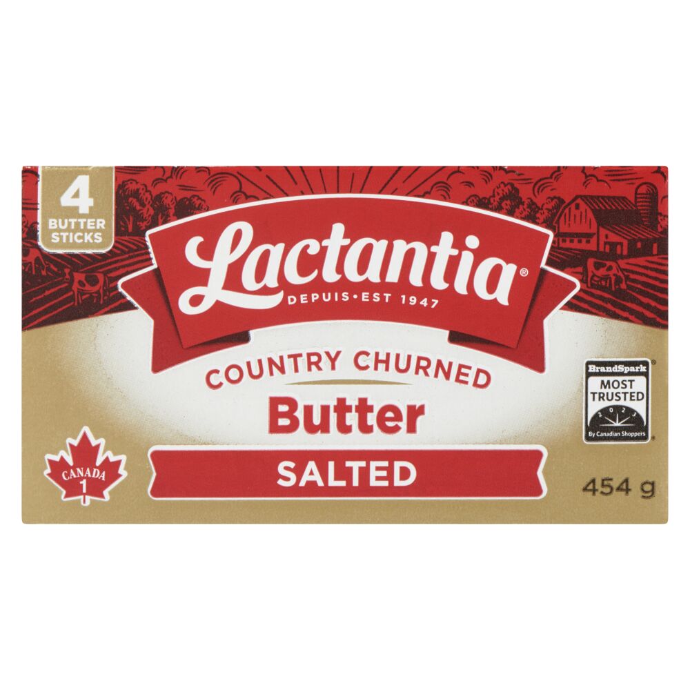 Lactantia Country Churned Salted Butter Sticks 454g