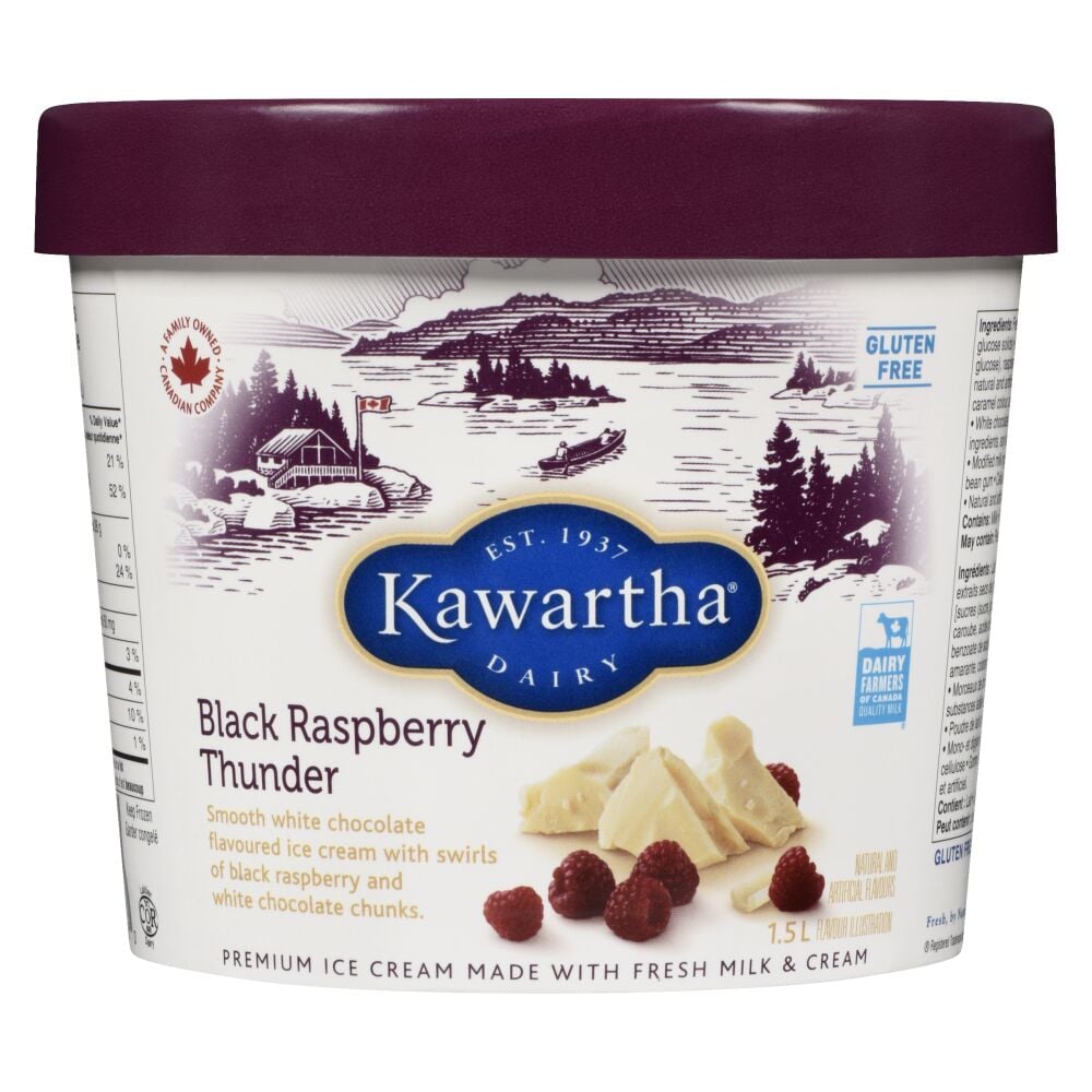 Kawartha Dairy Black Raspberry Thunder Ice Cream 1.5L