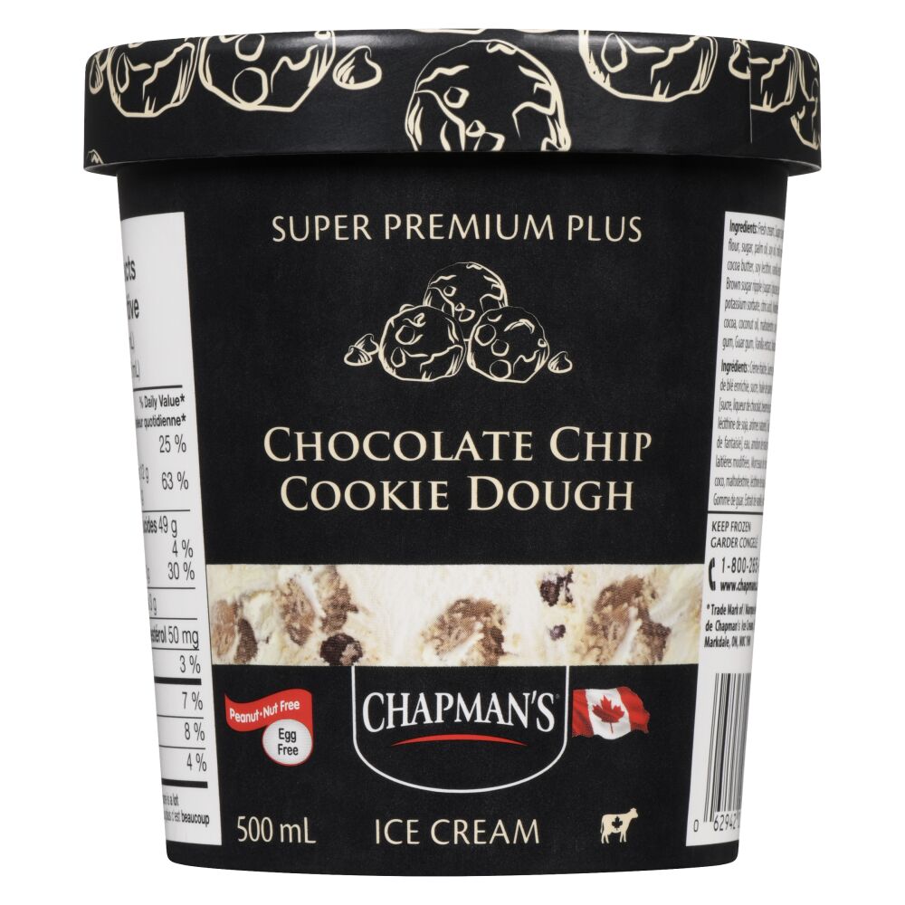 Chapman's Chocolate Chip Cookie Dough Super Premium Plus Ice Cream 500ml