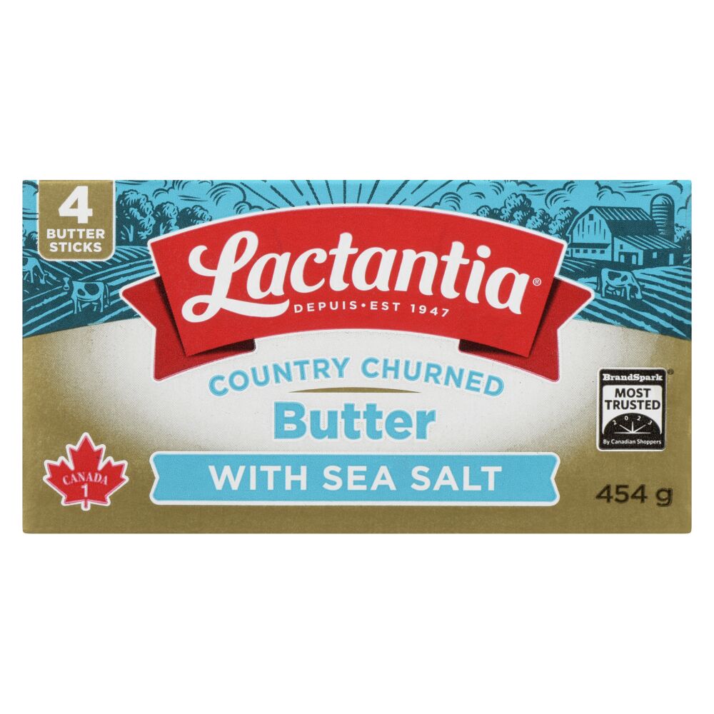 Lactantia Country Churned Butter With Sea Salt Sticks 454g