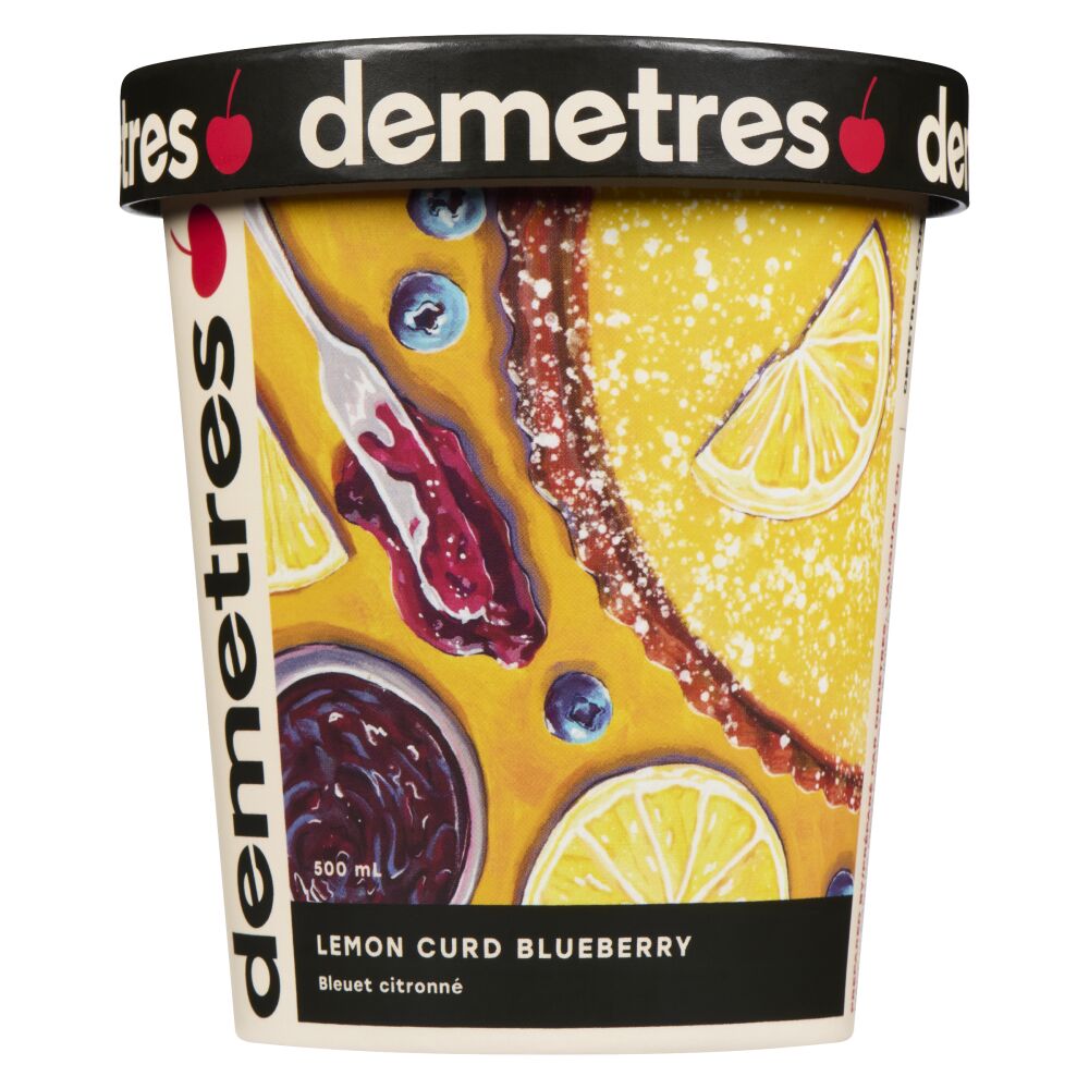 Demetres Lemon Curd Blueberry Ice Cream 500mL