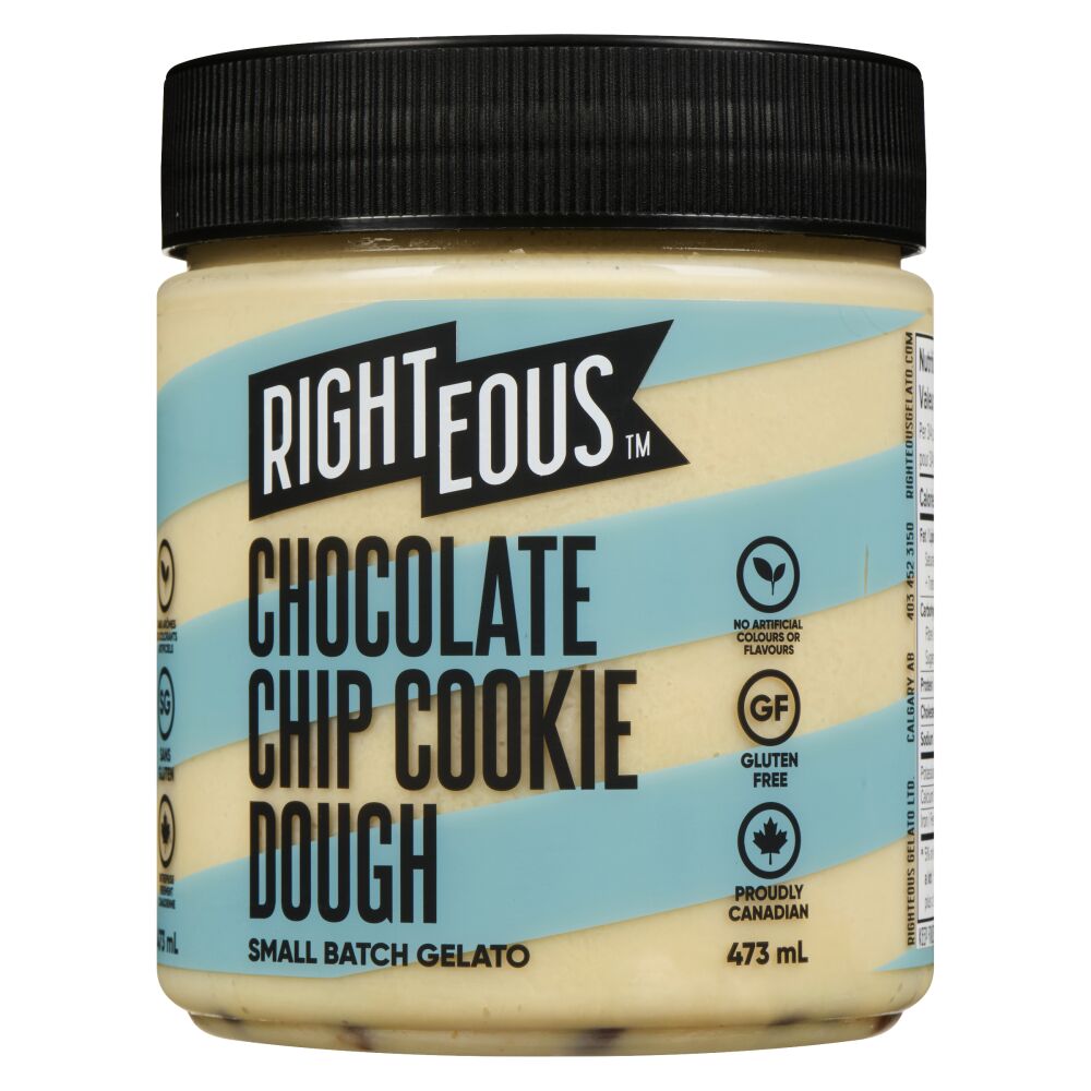 Righteous Chocolate Chip Cookie Dough Gelato 473ml