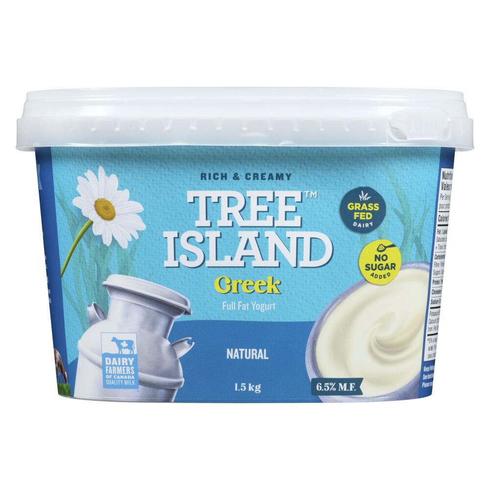 Tree Island Gourmet Yogurt Grass-Fed Natural Greek Yogurt 6.5% M.F. 1.5kg