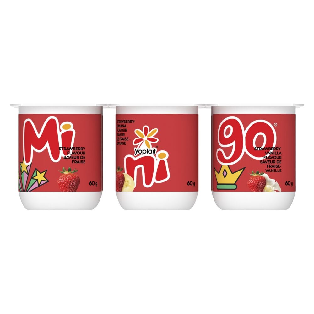 Minigo Strawberry, Strawberry-Banana And Strawberry-Vanilla Fresh Cheese 6x60g