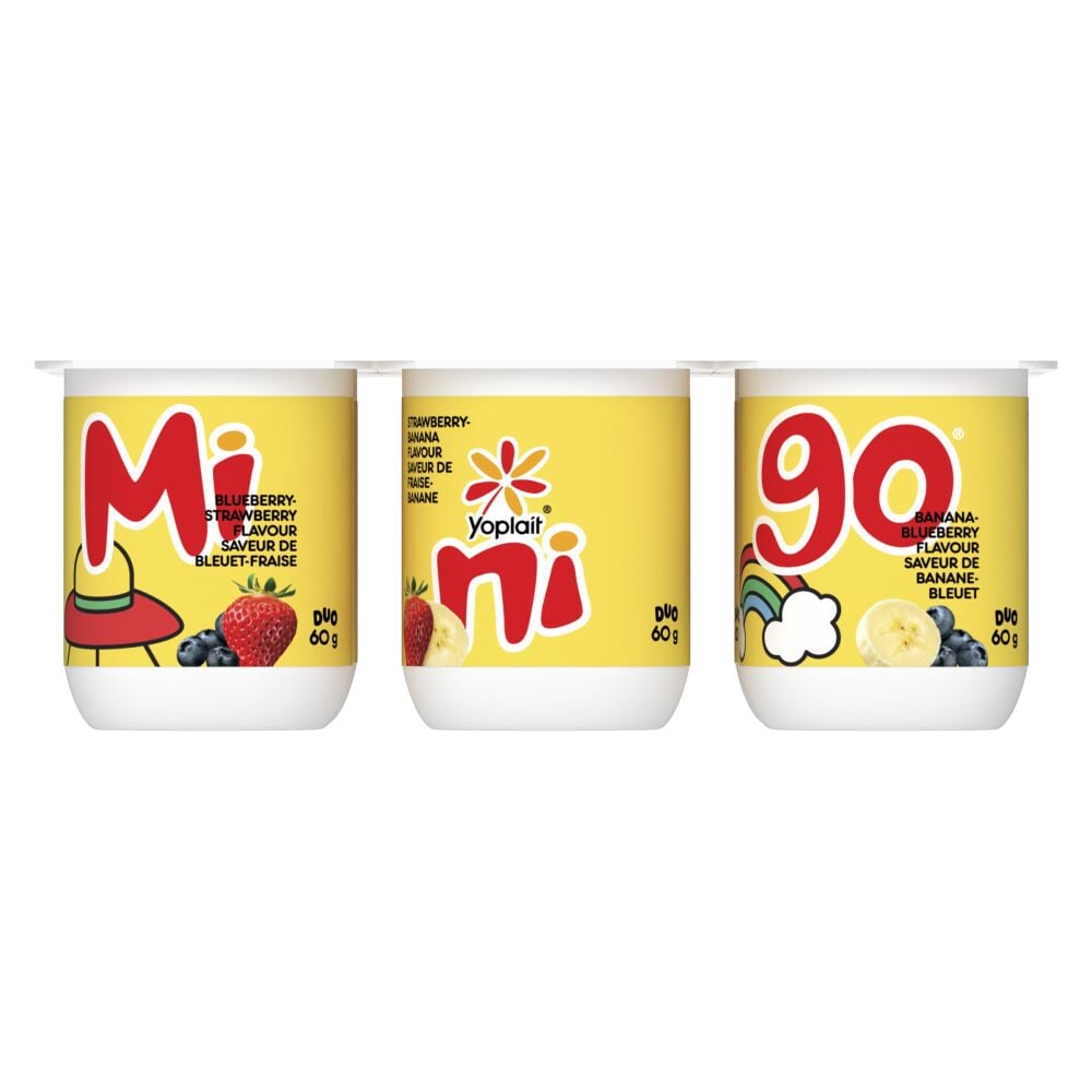 Minigo Duo Blueberry-Strawberry, Strawberry-Banana And Banana-Blueberry Fresh Cheese 6x60g