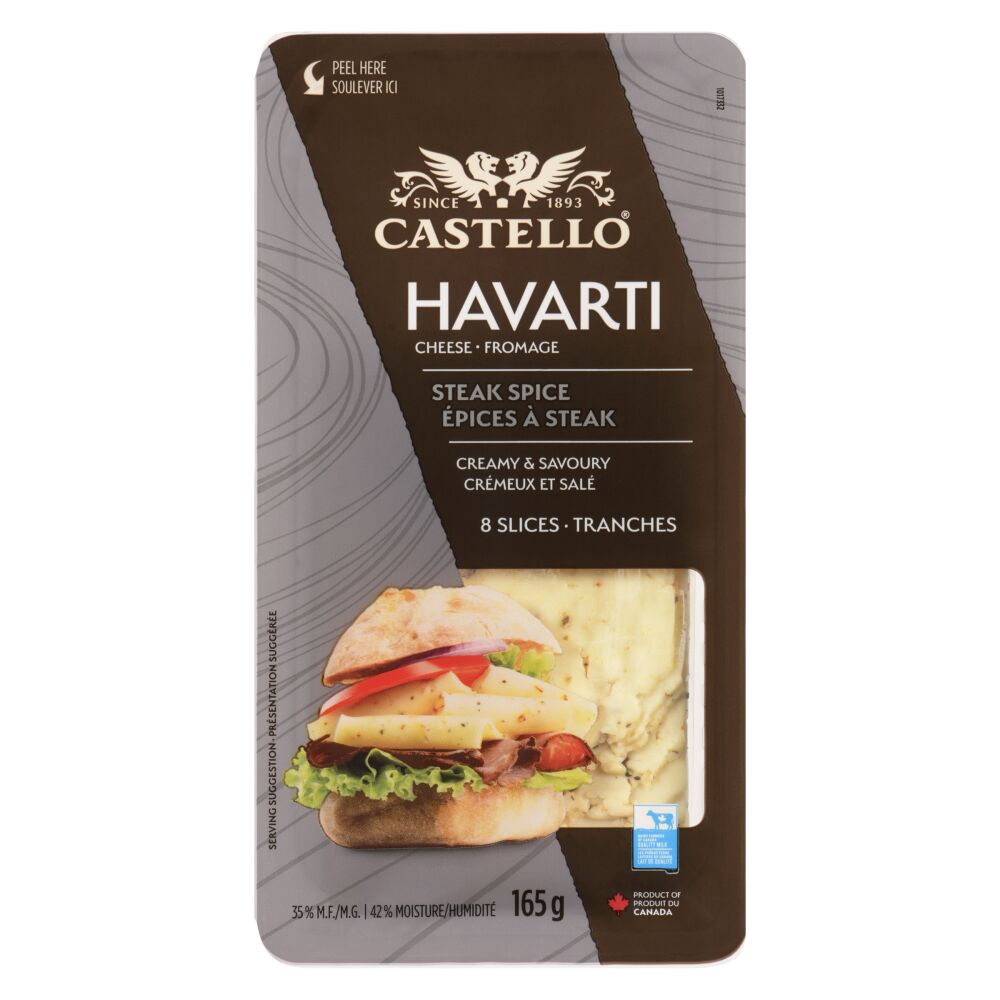 Castello Sliced Havarti Steak Spice 165g