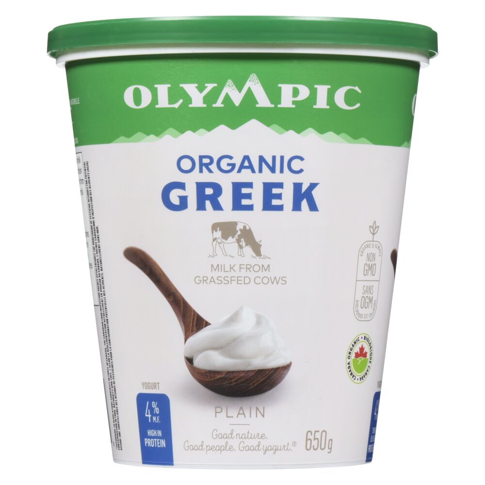 Olympic Organic Greek Plain Yogurt 4% M.F. 650g