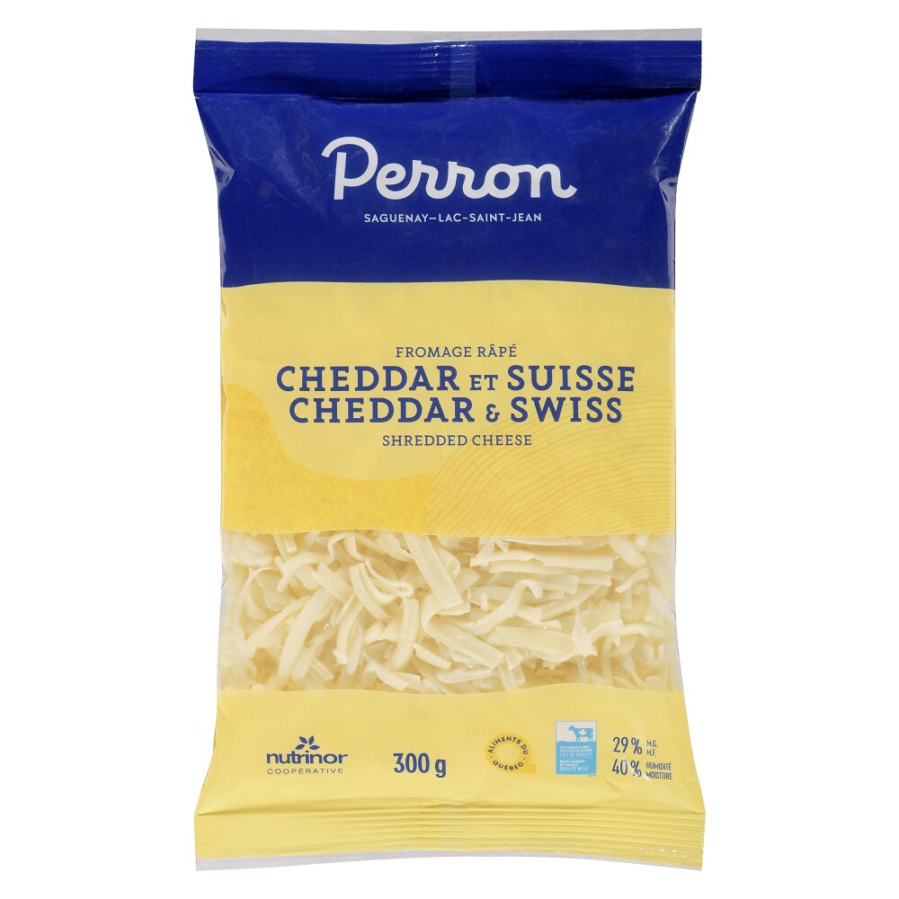 Perron Shredded Swiss And Cheddar 300g