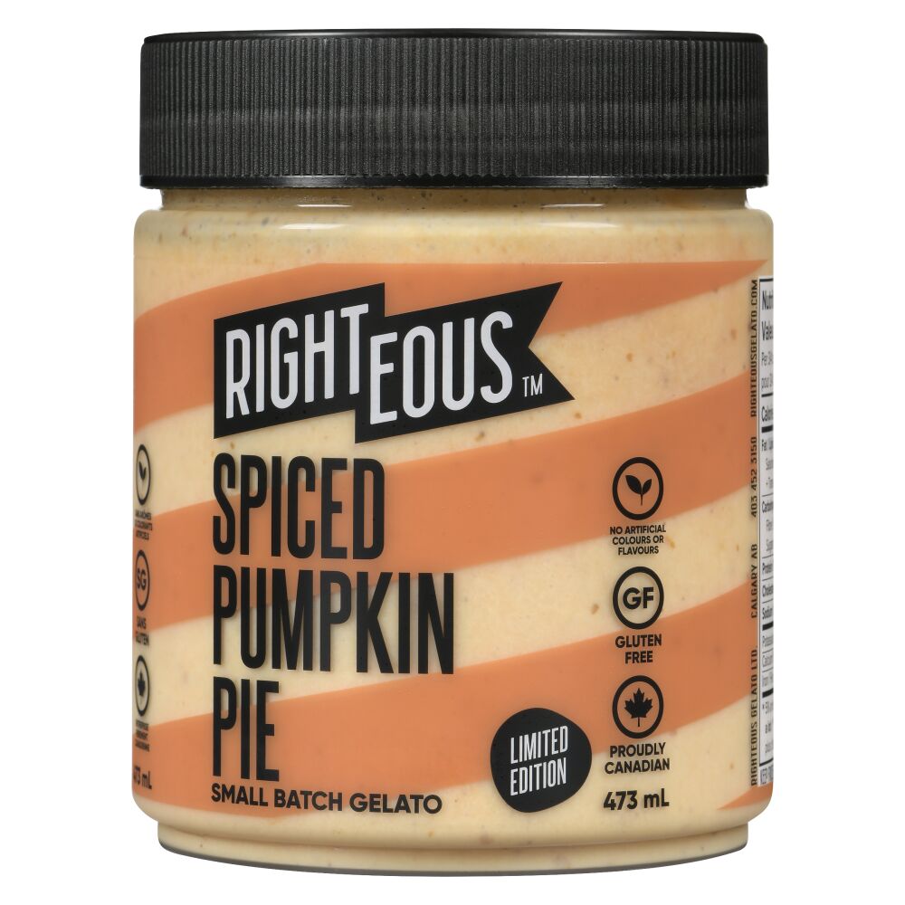 Righteous Spiced Pumpkin Pie Gelato 473ml