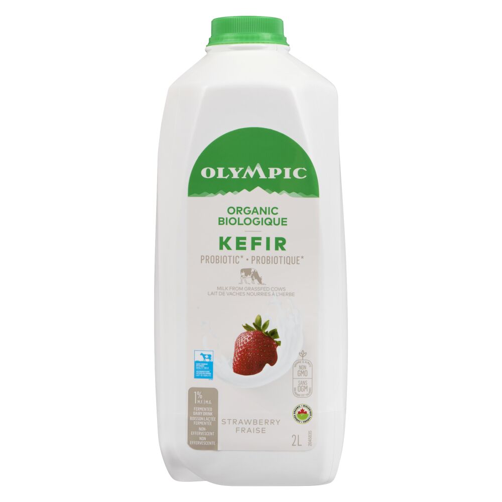 Olympic Organic Probiotic Grassfed Strawberry Kefir 1% M.F. 2L