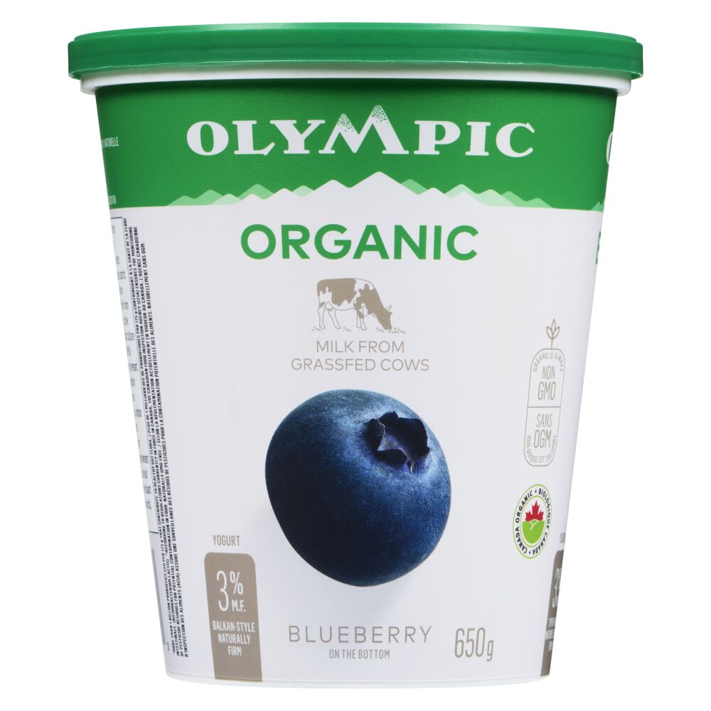 Olympic Organic Blueberry Balkan Style Yogurt 3% M.F. 650g