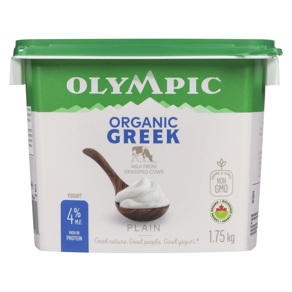 Olympic Organic Greek Plain Yogurt 4% M.F. 1.75kg