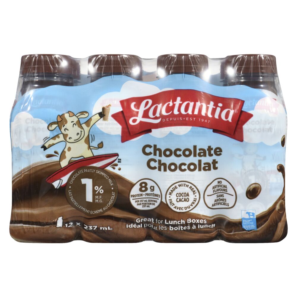 Lactantia Partly Skimmed Chocolate Milk 1% M.F. 12x237ml