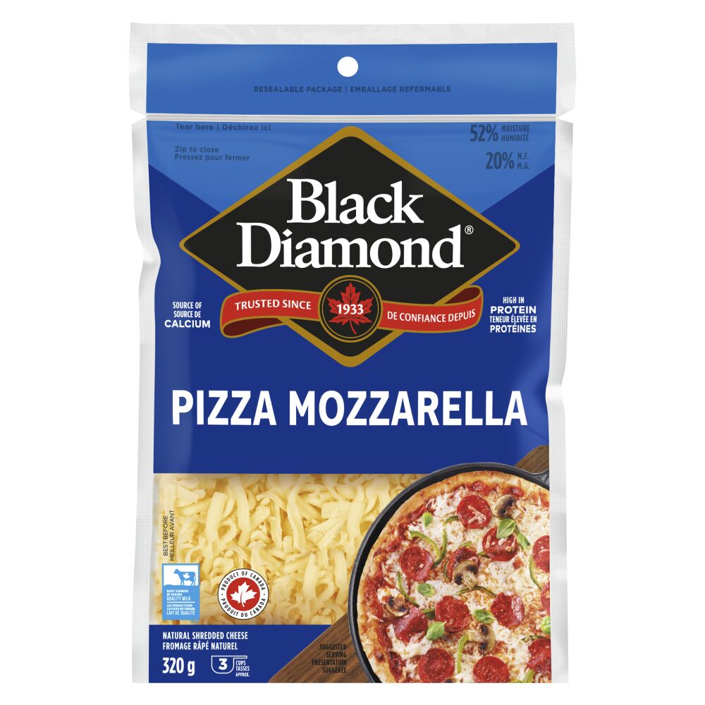 Black Diamond Shredded Pizza Mozzarella 320g