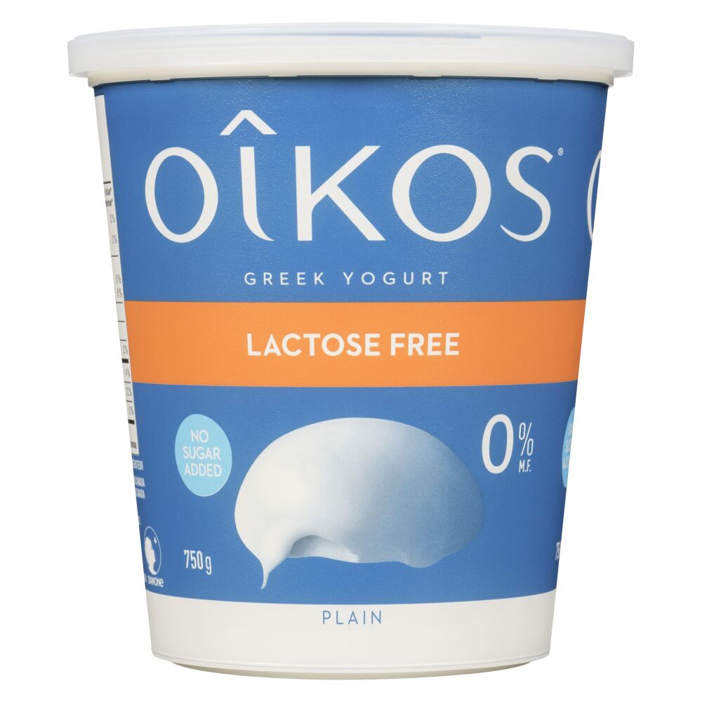 Oîkos Lactose Free No Sugar Added Plain Greek Yogurt 0% M.F. 750g