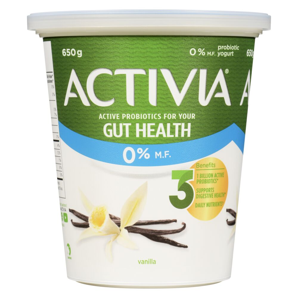 Activia Vanilla Probiotic Yogurt 0% M.F. 650g