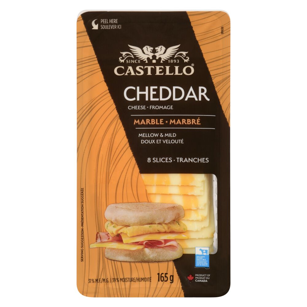 Castello Sliced Marble Cheddar 165g