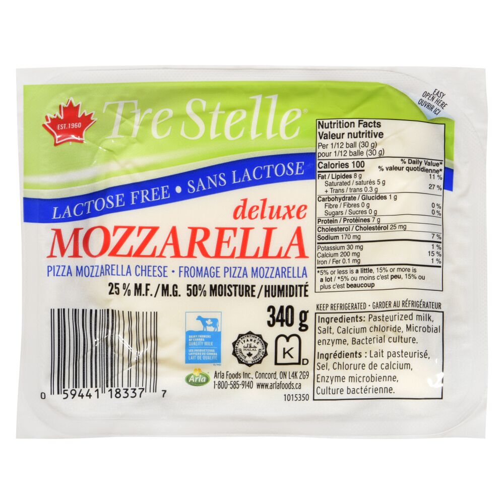 Tre Stelle Lactose Free Deluxe Mozzarella 340g