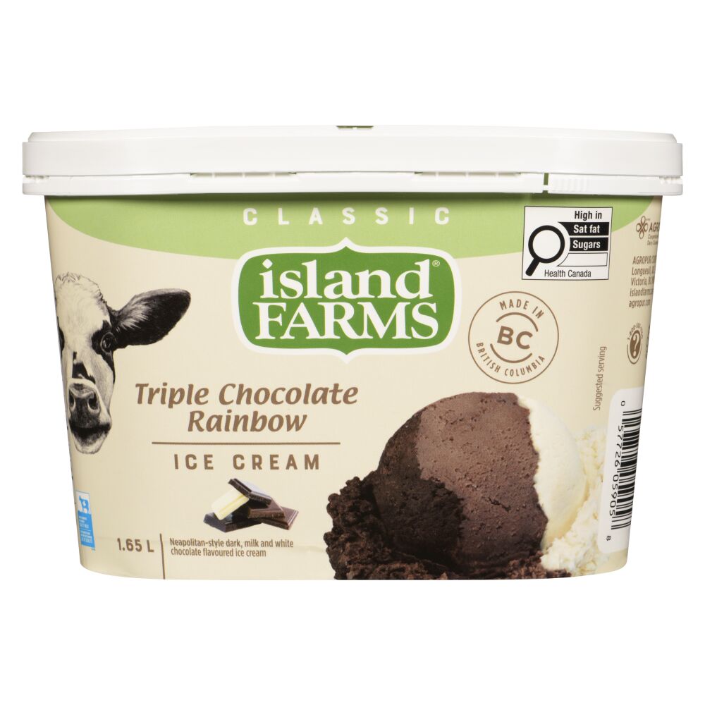 Island Farms Classic Triple Chocolate Rainbow Ice Cream 1.65L
