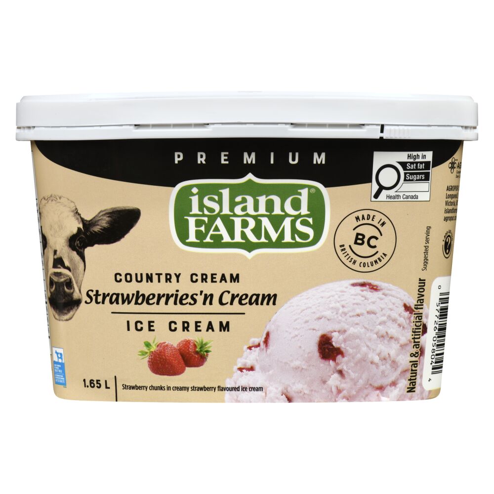 Island Farms Country Cream Strawberries N' Cream Premium Ice Cream 1.65L