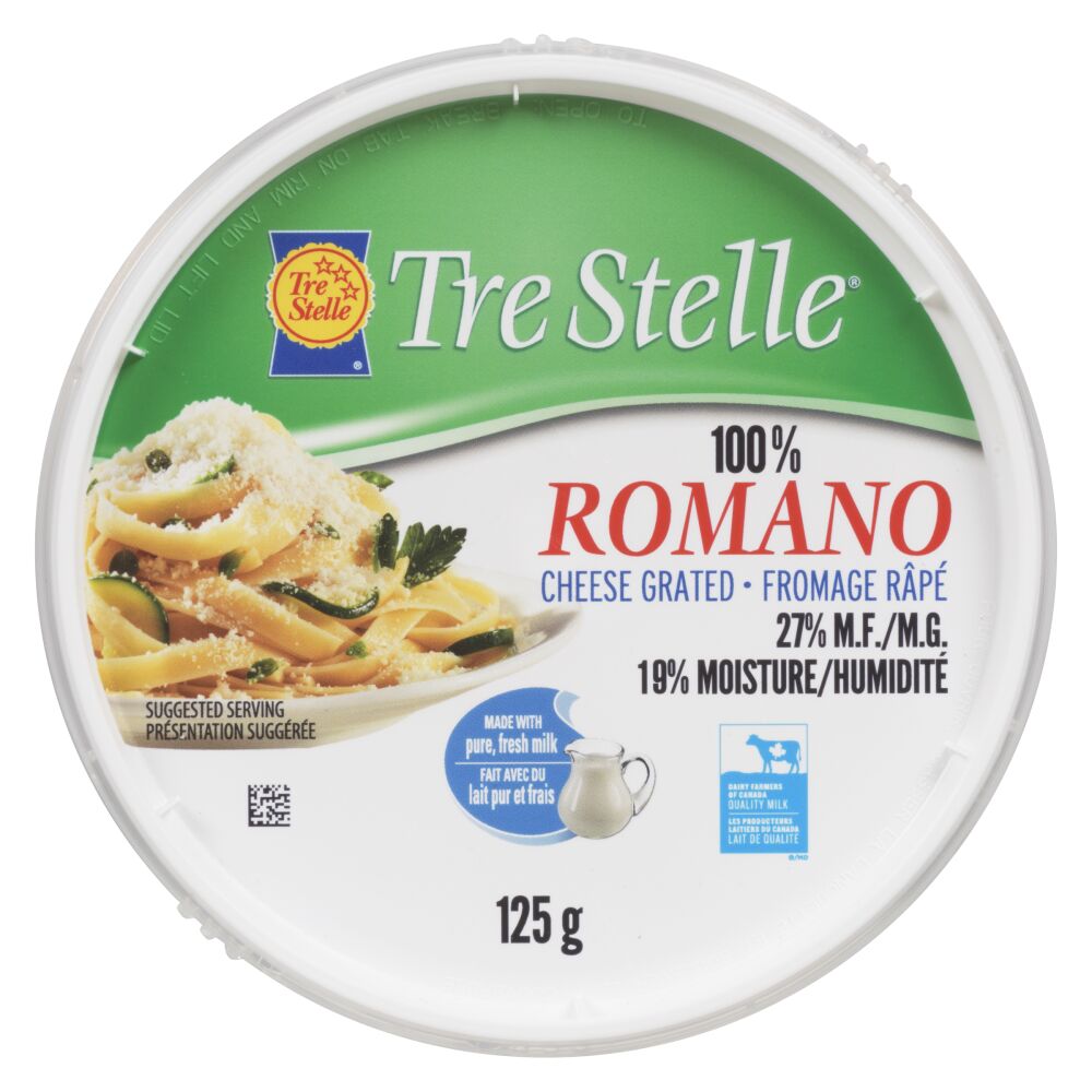 Tre Stelle Grated 100% Romano 125g
