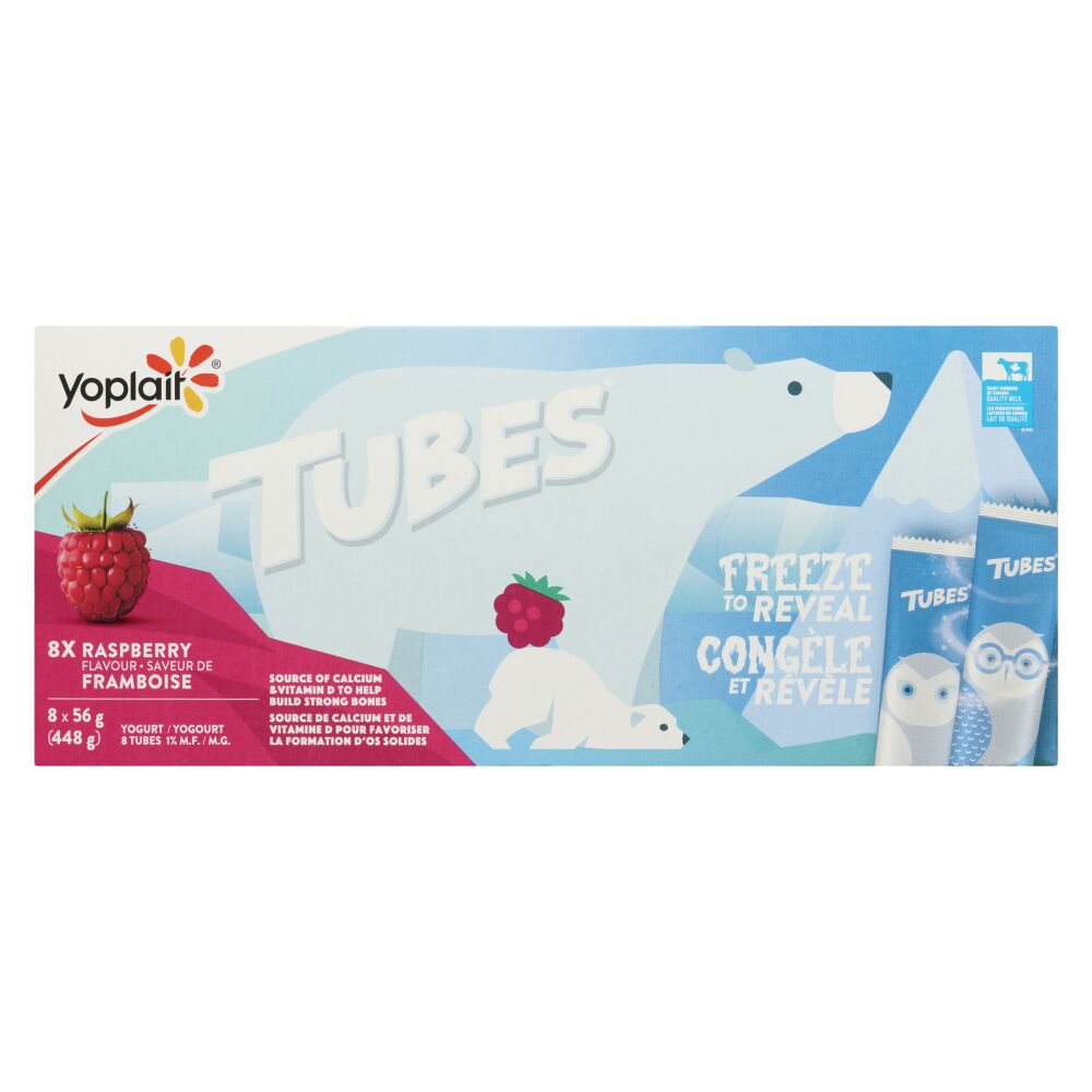 Yoplait Tubes Tubes Raspberry Yogurt 1% M.F. 8x56g