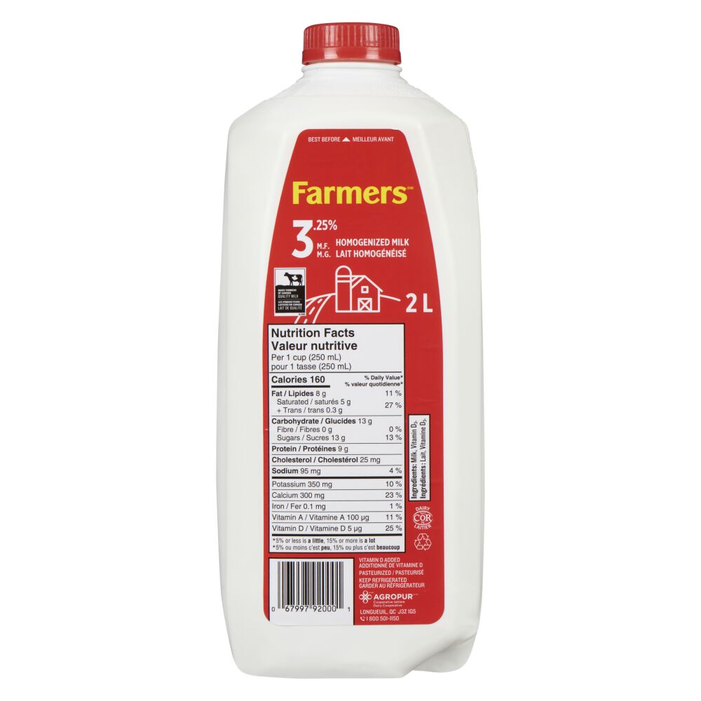 Farmers Homogenized Milk 3.25% M.F. 2L