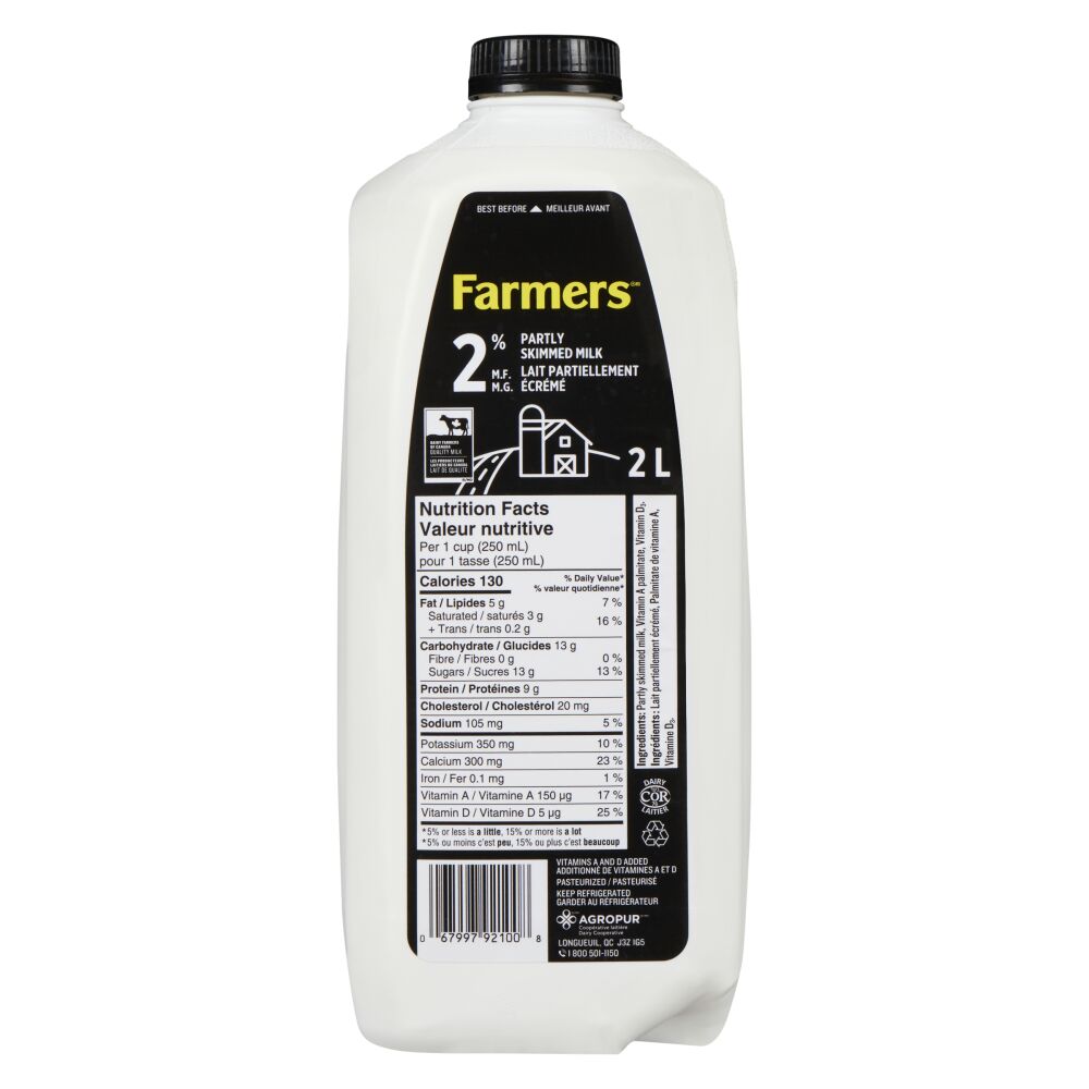 Farmers Partly Skimmed Milk 2% M.F. 2L