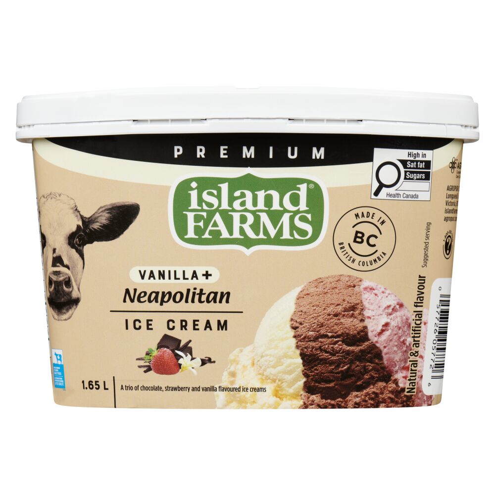 Island Farms Vanilla+ Neapolitan Premium Ice Cream 1.65L
