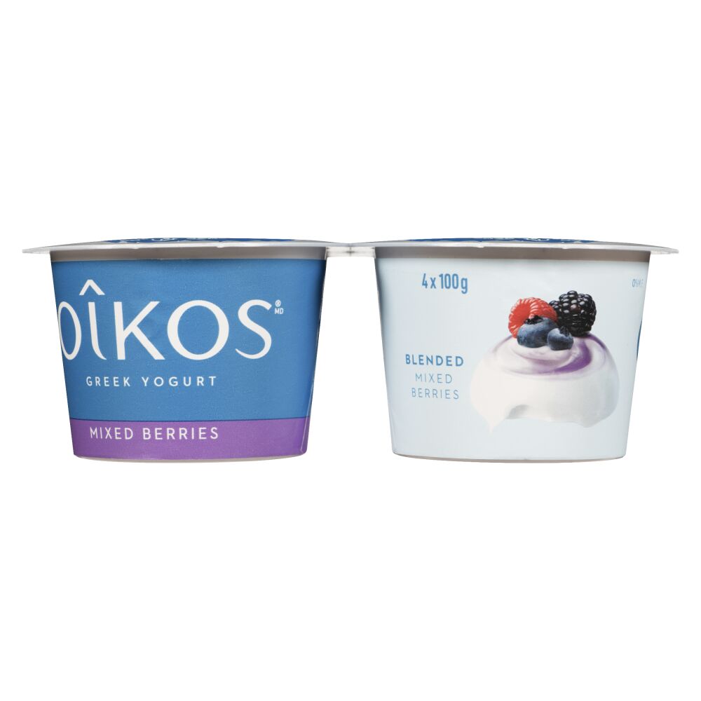 Oîkos Mixed Berries Greek Yogurt 0% M.F. 4x100g
