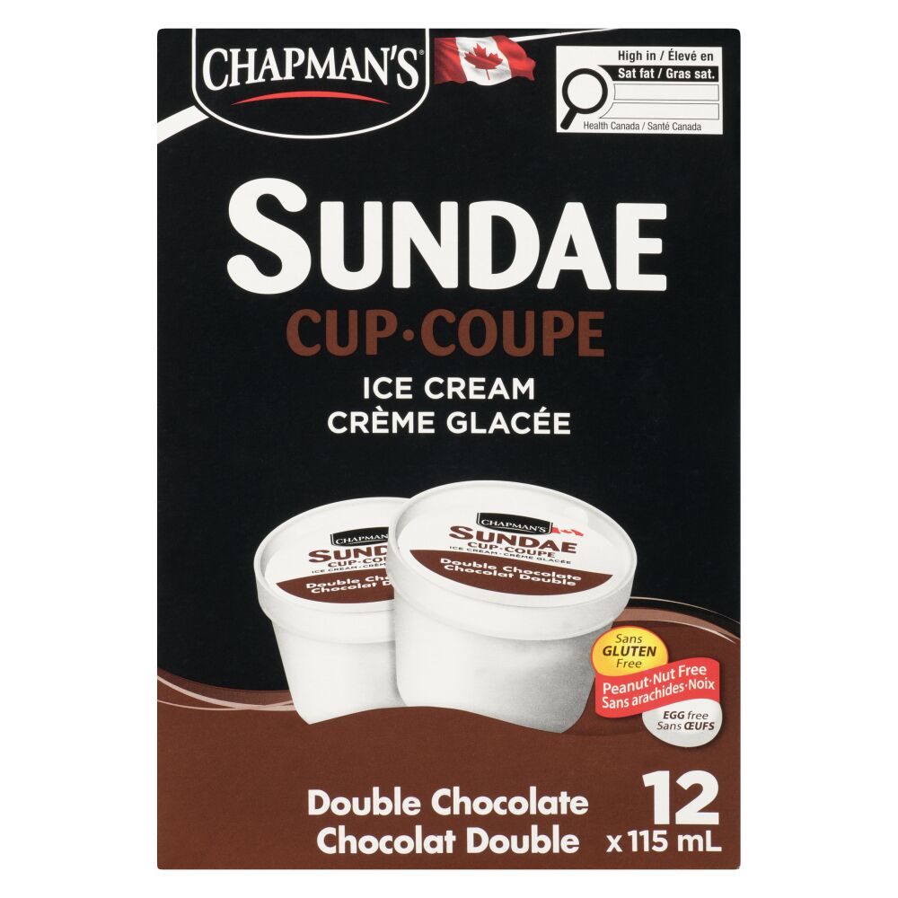 Chapman's Sundae Cup Double Chocolate Ice Cream 12X115ml