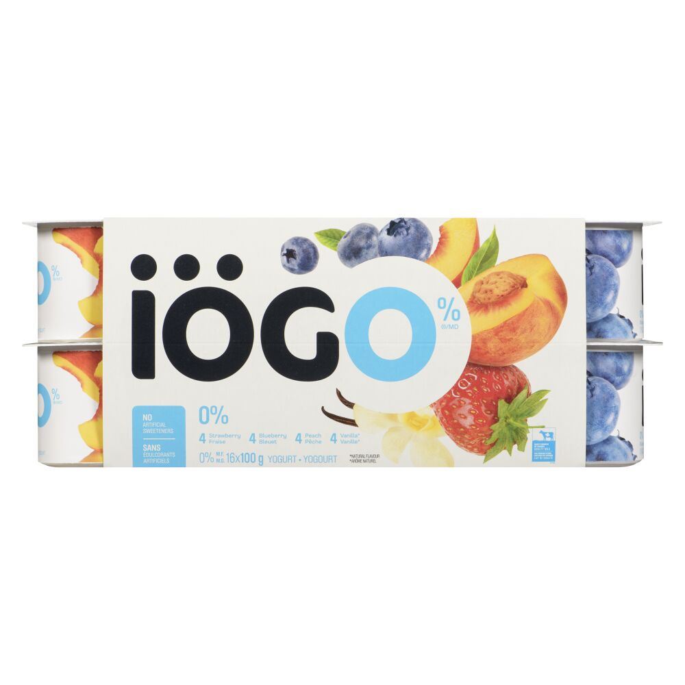 Iögo Strawberry, Blueberry, Peach And Vanilla Yogurt 0% M.F. 16x100g