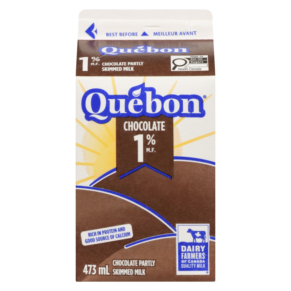 Québon Partly Skimmed Chocolate Milk 1% M.F. 473ml