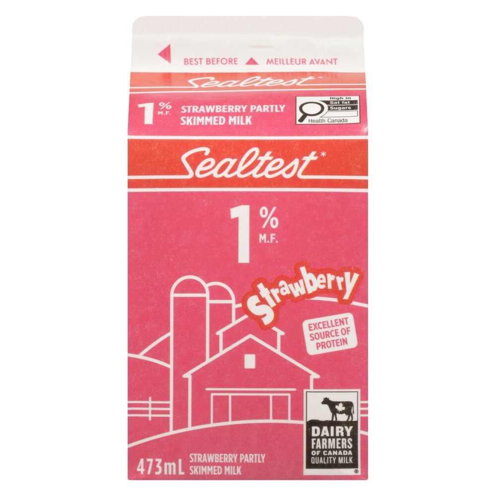 Sealtest Partly Skimmed Strawberry Milk 1% M.F. 473ml