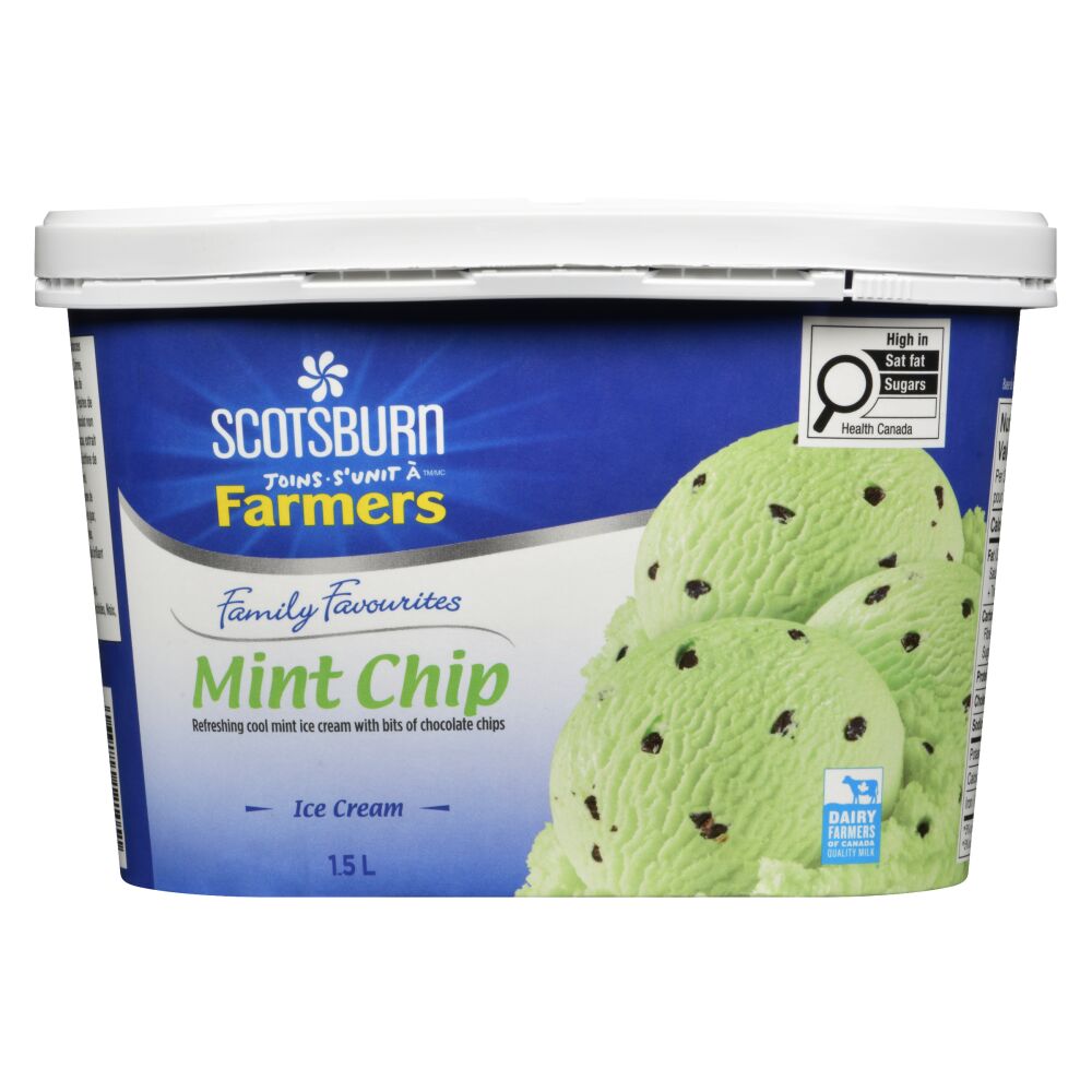 Scotsburn Joins Farmers Mint Chip Ice Cream 1.5L
