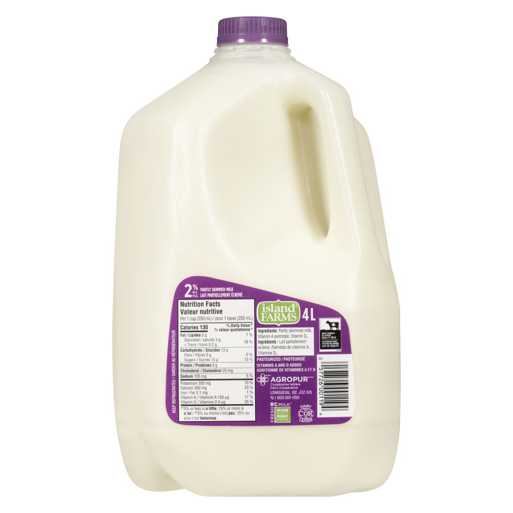 Island Farms Partly Skimmed Milk 2% M.F. 4L