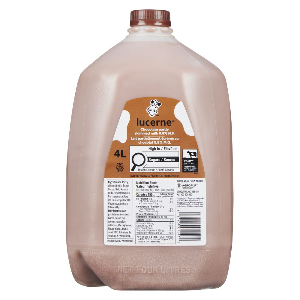 Lucerne Partly Skimmed Chocolate Milk 0.8% M.F. 4L