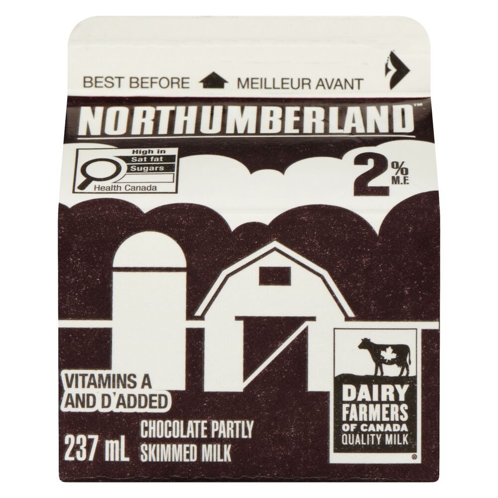 Northumberland Partly Skimmed Chocolate Milk 2% M.F. 237ml