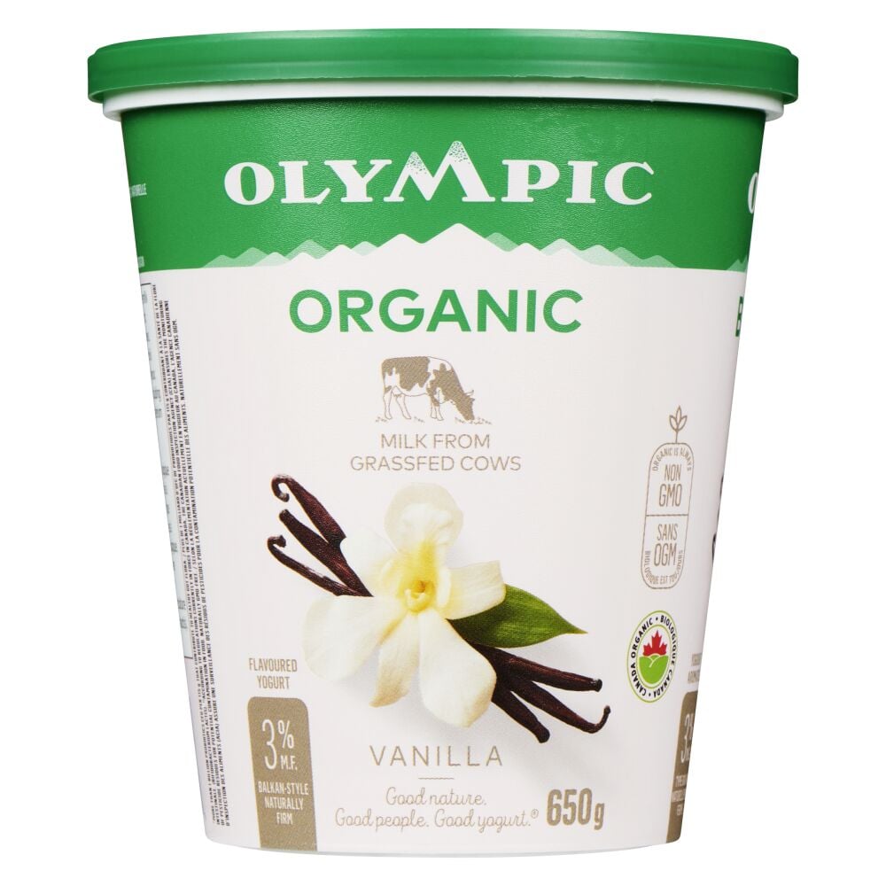 Olympic Organic Vanilla Balkan Style Yogurt 3% M.F. 650g
