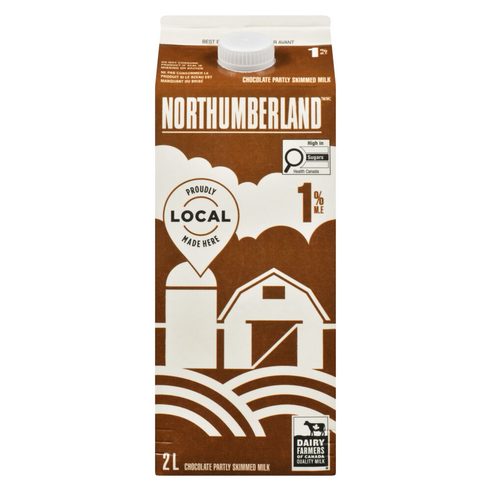 Northumberland Partly Skimmed Chocolate Milk 1% M.F. 2L