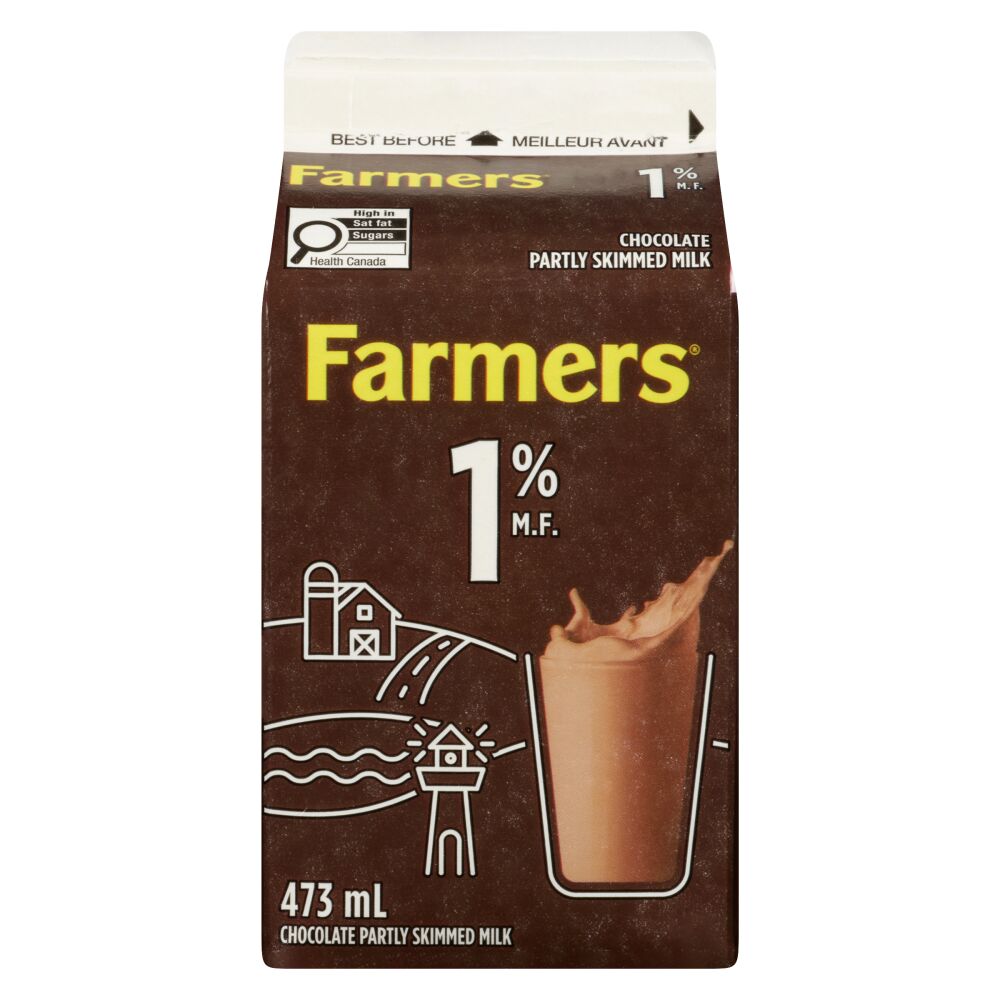Farmers Partly Skimmed Chocolate Milk 1% M.F. 473ml