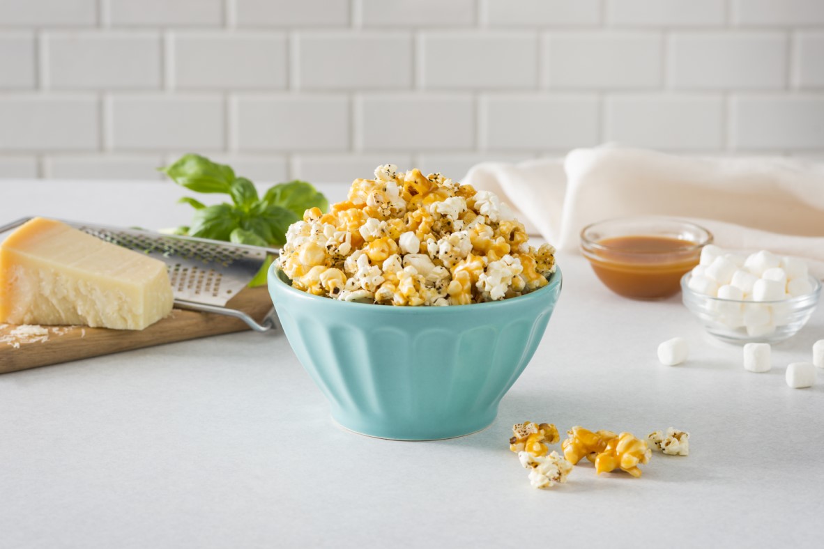 Parmesan and Caramel Popcorn | Canadian Goodness