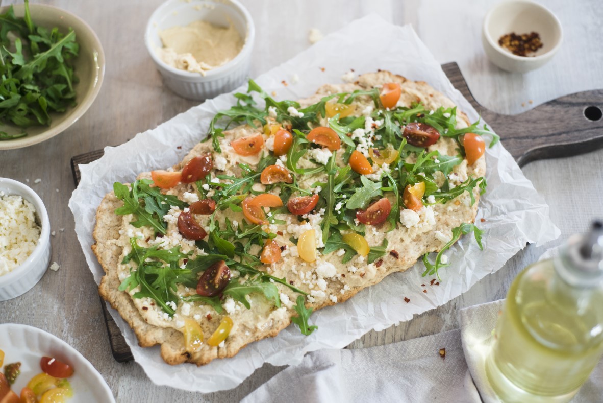 Easy Salad-Topped Flatbread Two Ways | Canadian Goodness
